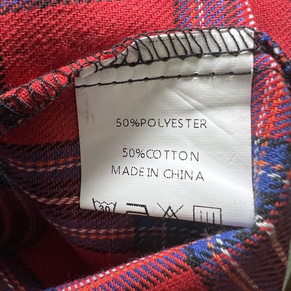 Angry Orchard Hard Cider Button Up Flannel Shirt Mens Size L Large Plaid Red - Picture 6 of 8